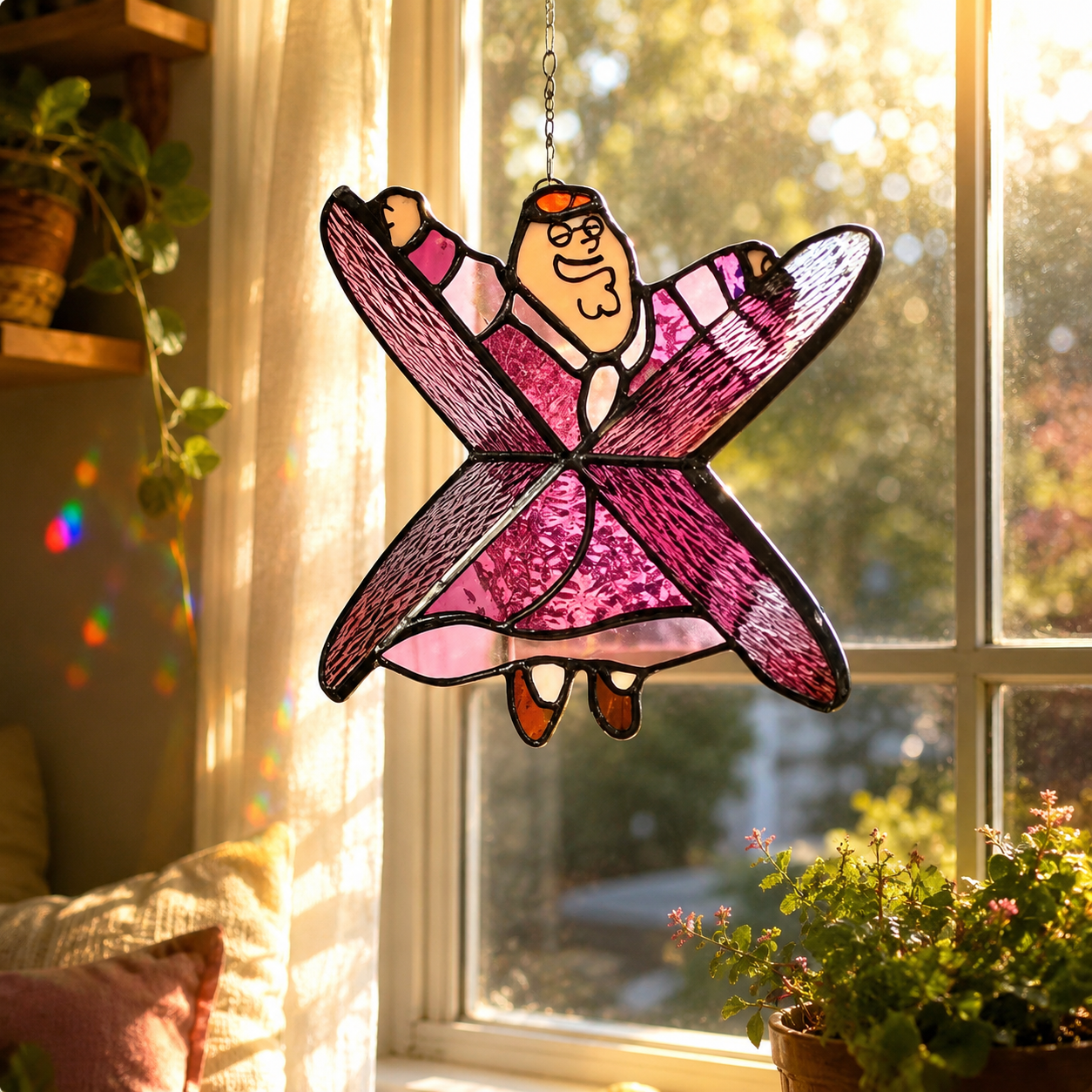 ❤️100% Handmade ✨Stained Glass Suncatcher Decor | Fun Hanging Window Ornament Gift