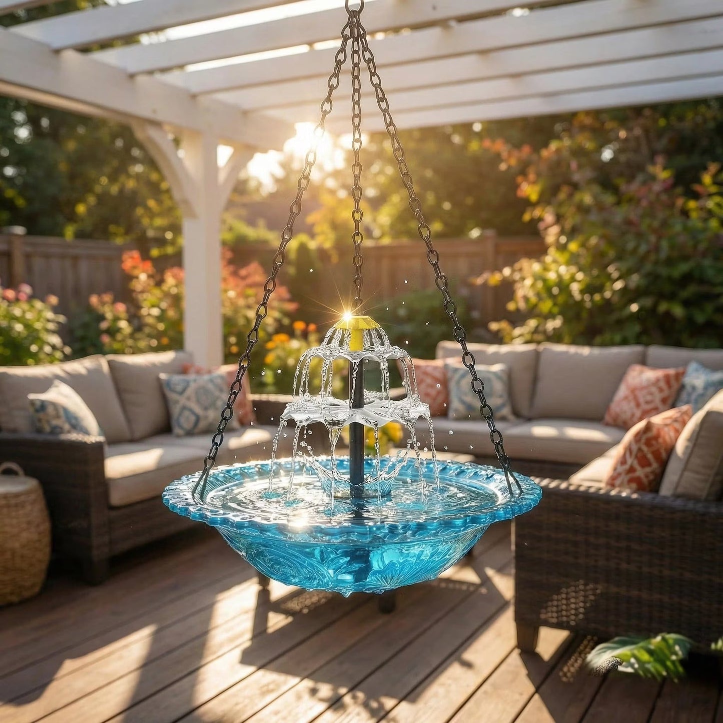 🔥 New Year 49% OFF 🐦 Solar Cascade Hanging Bird Bath Fountain🚨 Selling Fast!