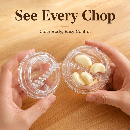 Multifunctional Chopper & Grinder — Suitable for Garlic, Onions, Ginger, Herbs, and Nuts — Impact-Resistant Kitchen Gadget & Home Essential