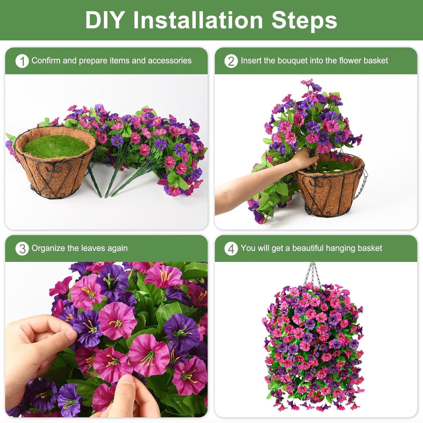 💐Artificial Flower 🌸Faux Flower🏡Decorative Flower for Home Garden, Porch, Window Box, Yard and Seasonal Celebrations
