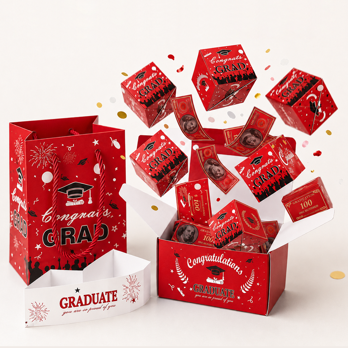 🔥2026 Graduation Surprise Pop-Up Gift Box - Creative Folding Bounce Envelope Box
