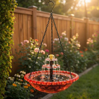 🔥 New Year 49% OFF 🐦 Solar Cascade Hanging Bird Bath Fountain🚨 Selling Fast!