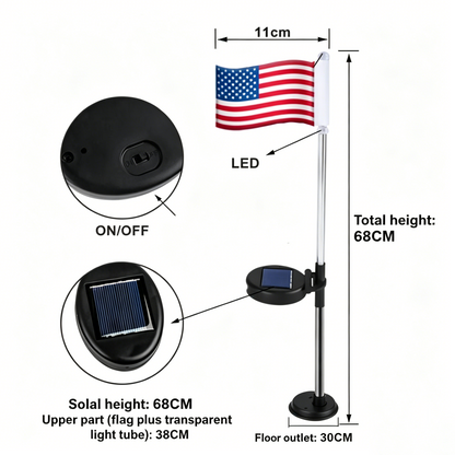 🔥Last Day-70% OFF🔥8 Solar American Flag Pathway Lights – Red, White & Blue Yard Glow for 250th Independence Celebration 🇺🇸✨