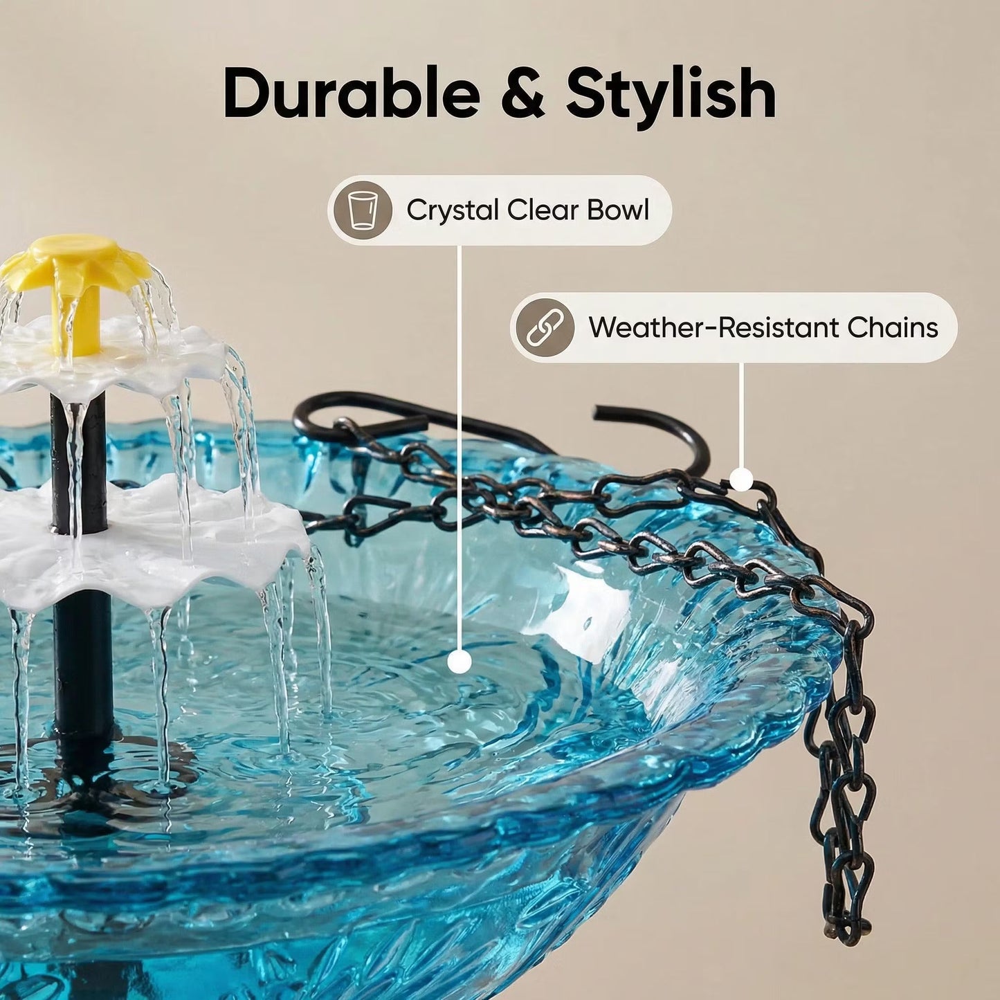 🔥 New Year 49% OFF 🐦 Solar Cascade Hanging Bird Bath Fountain🚨 Selling Fast!