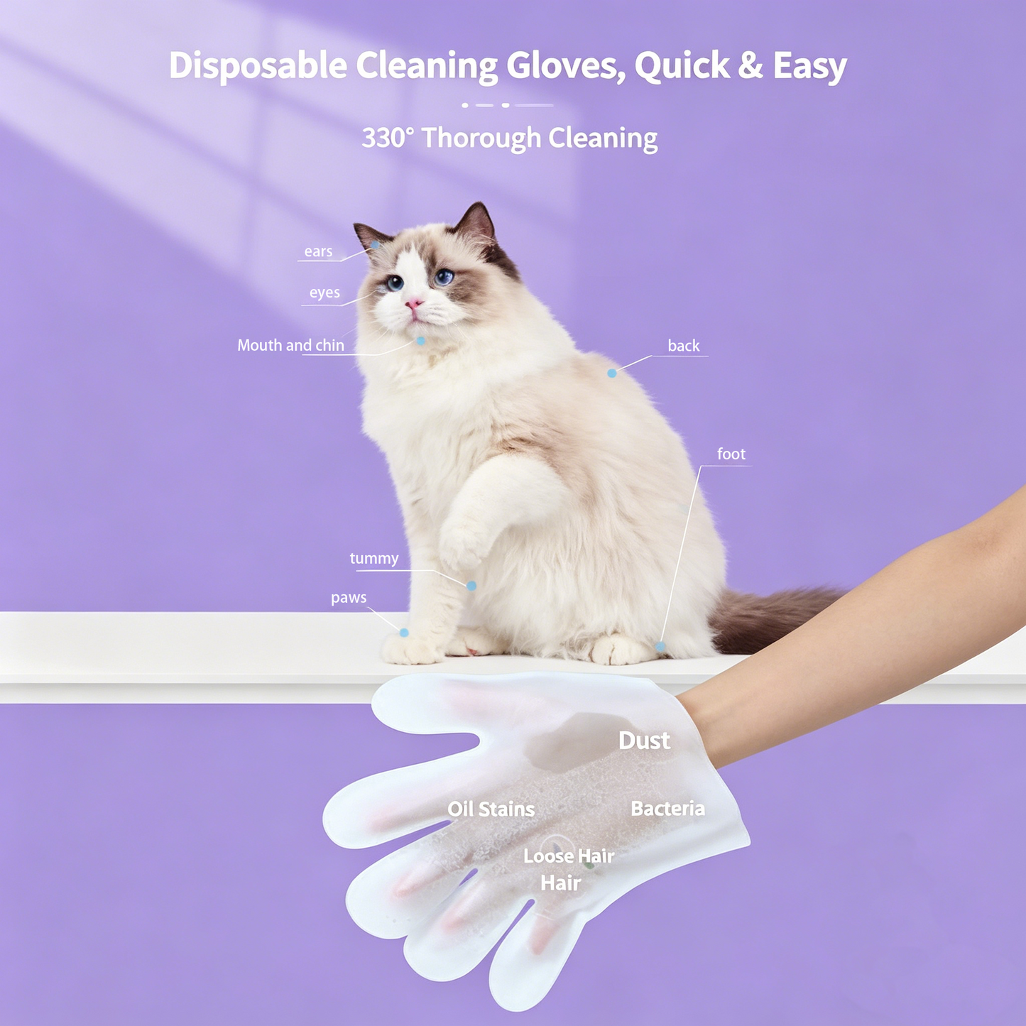 🏆 [BEST SELLER] 5-Minute "No-Rinse" Pet Grooming Gloves for gentle cleaning