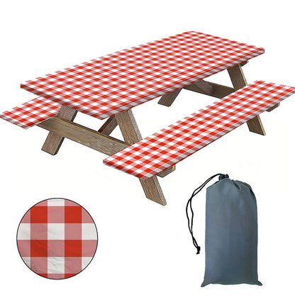 🧺Stretch Picnic Tablecloth Set | Bench Covers + Carry Bag Included 👜