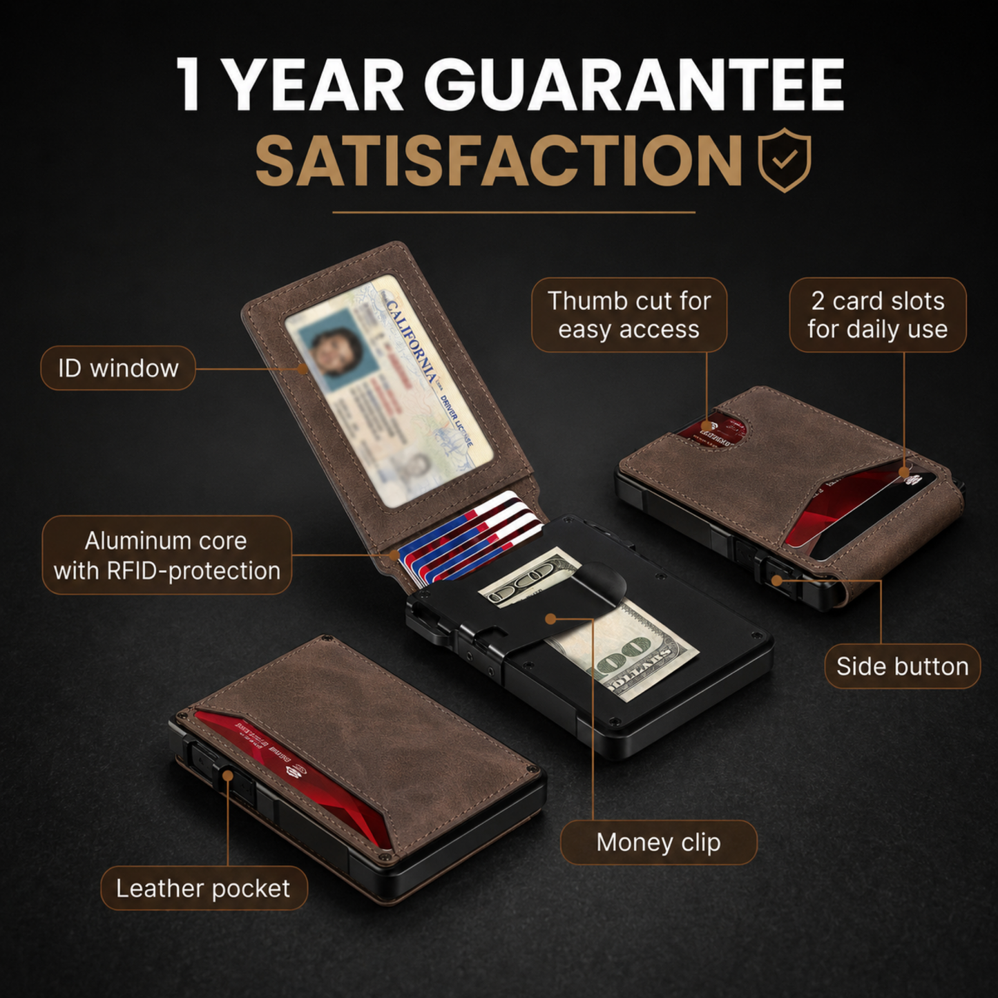 RFID Blocking Pop-Up Aluminum Wallet | Slim Tactical Card Holder