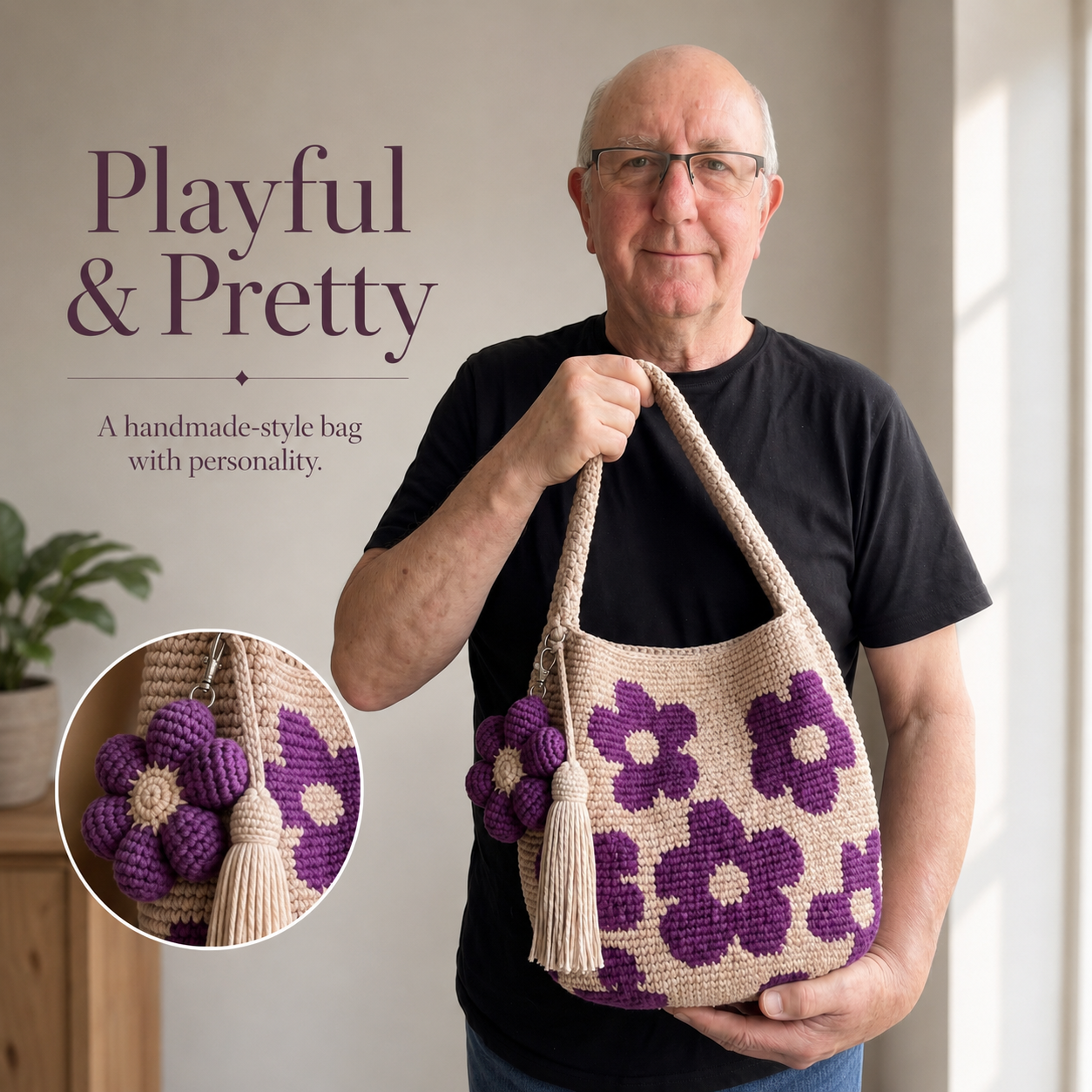 📢📢LAST DAY SALE 56% OFF👜Handmade Crochet Flower Tote 🌼✨