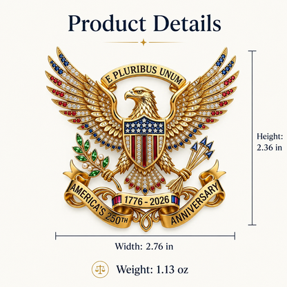 🎉 1776–2026 Patriotic Eagle Brooch - America 250th Anniversary Gift