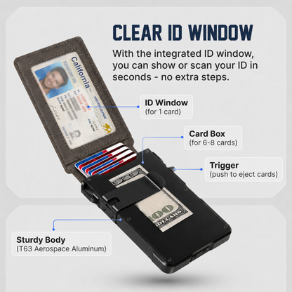 RFID Blocking Pop-Up Aluminum Wallet | Slim Tactical Card Holder