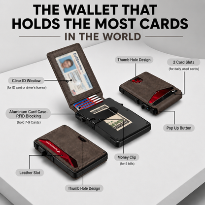 RFID Blocking Pop-Up Aluminum Wallet | Slim Tactical Card Holder