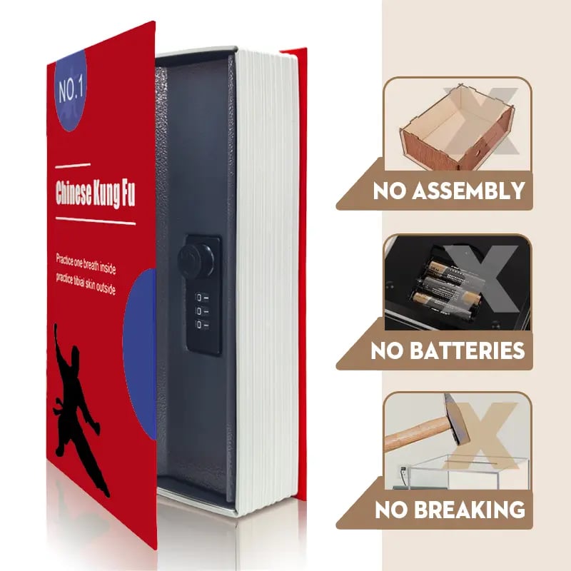 🏆#1 Best Seller 2026 🔥Hidden Book Safe with Combination Lock – Secure Your Cash & Valuables🗄️