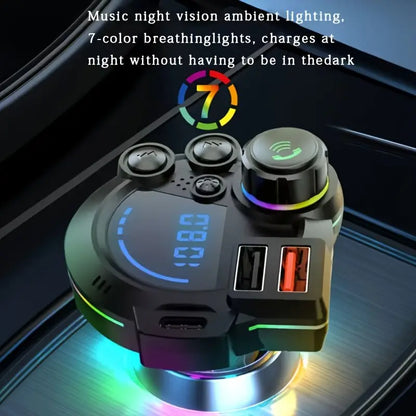 [Father’s Day Gift🎁] PD 30W Type-C Car Charger & Bluetooth 5.3 FM Transmitter Wireless MP3 Player with Dual USB Ports, Bass Sound Enhancer