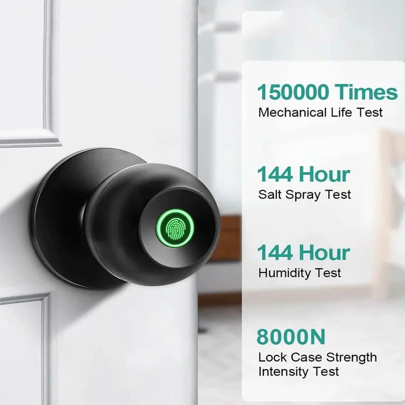 Biometric Door Knob, Keyless Entry Door Lock for Garages-2 Pcs
