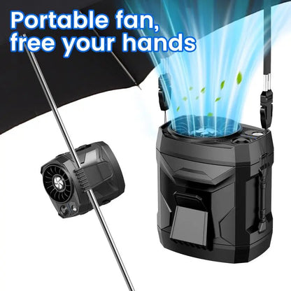 🔥2026 Smart Portable Rechargeable Fan with LED Light & 25H Runtime, 5-Speed 9200RPM Turbo Cooling Personal Waist Fan