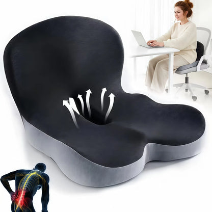 💥50% OFF !!!⏰Non-Slip Memory Foam Seat Cushion – Sciatica Relief, Breathable Mesh & Universal Fit for Car, Office & Wheelchair