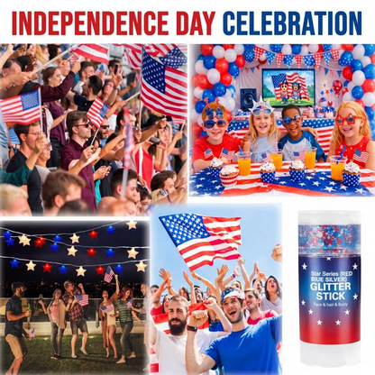 🎉 250th Anniversary & World Cup Sale – 70% OFF😍Red, White & Blue Glitter Body Stick