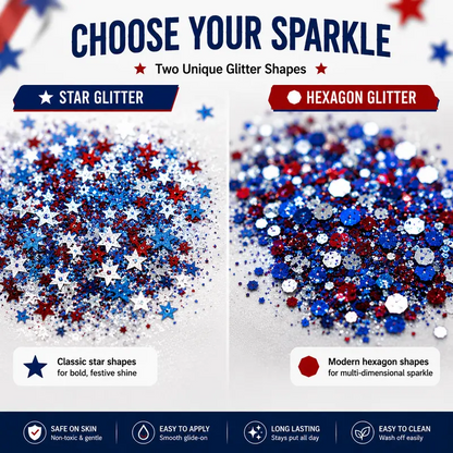 🎉 250th Anniversary & World Cup Sale – 70% OFF😍Red, White & Blue Glitter Body Stick