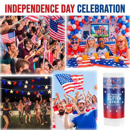 🎉 250th Anniversary & World Cup Sale – 70% OFF😍Red, White & Blue Glitter Body Stick