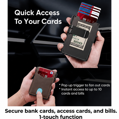 RFID Blocking Pop-Up Aluminum Wallet | Slim Tactical Card Holder