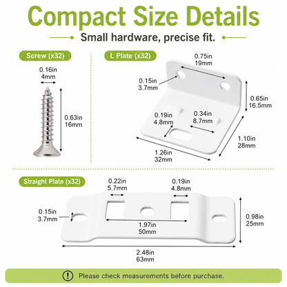 Furniture Hidden Double-Lock Corner Bracket Hardware Set
