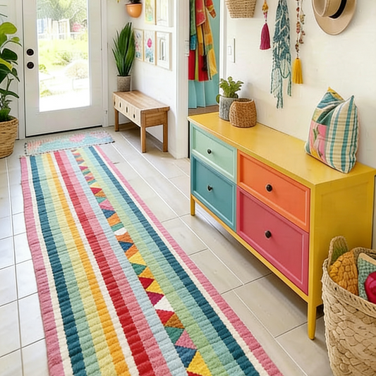 Dopamine Rainbow Washable Runner Rug