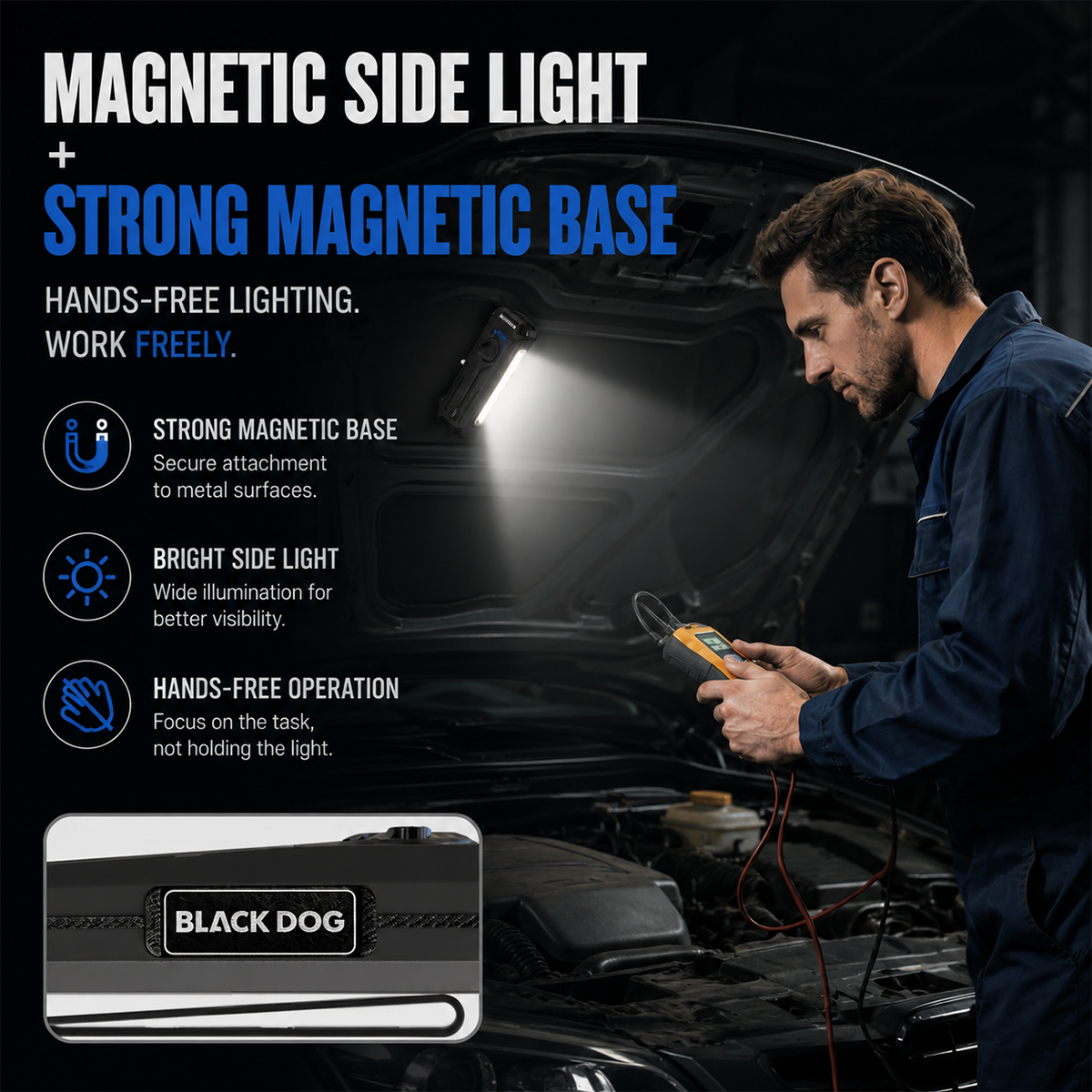 🔦Black Dog Night Blade R2 EDC Tactical Flashlight