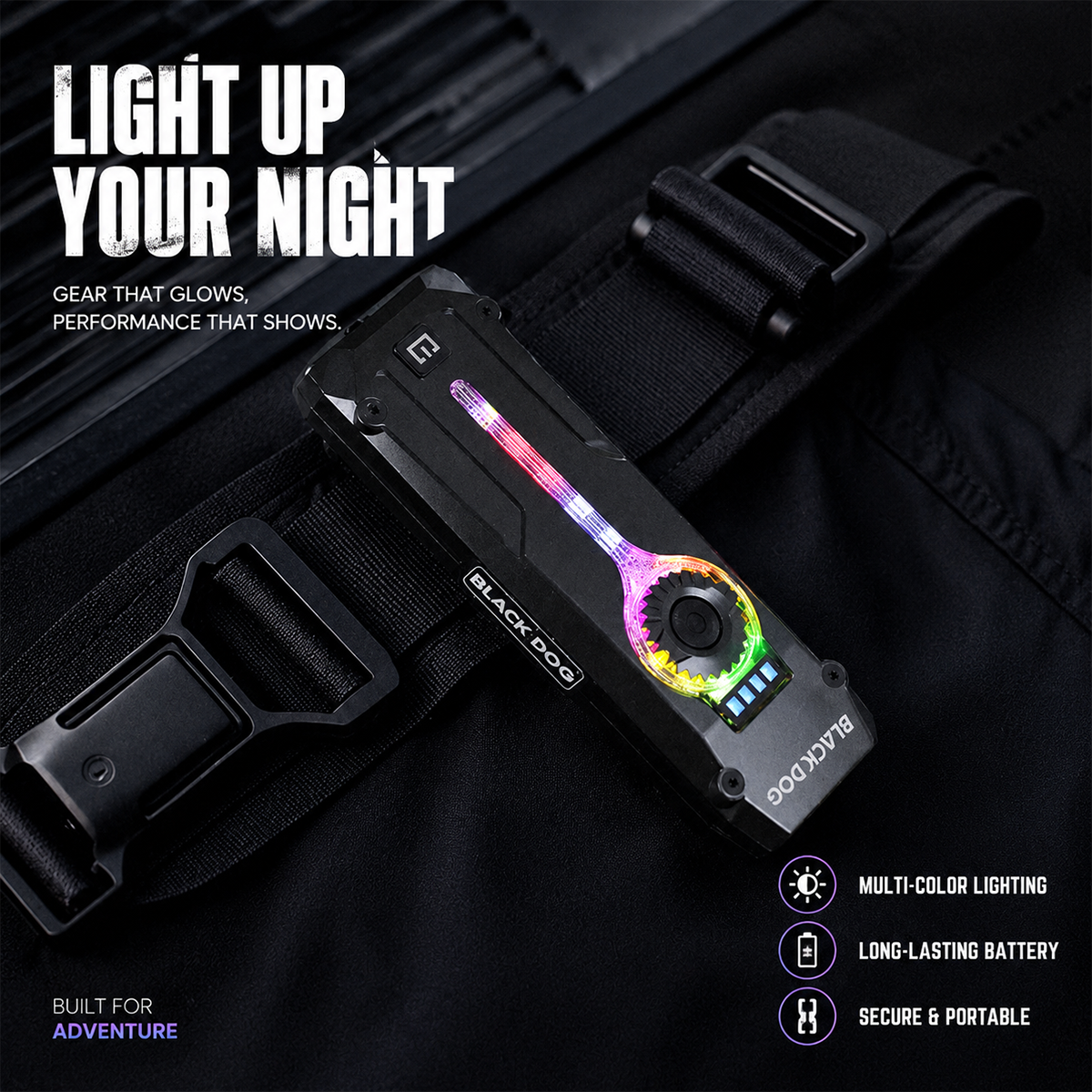 🔦Black Dog Night Blade R2 EDC Tactical Flashlight