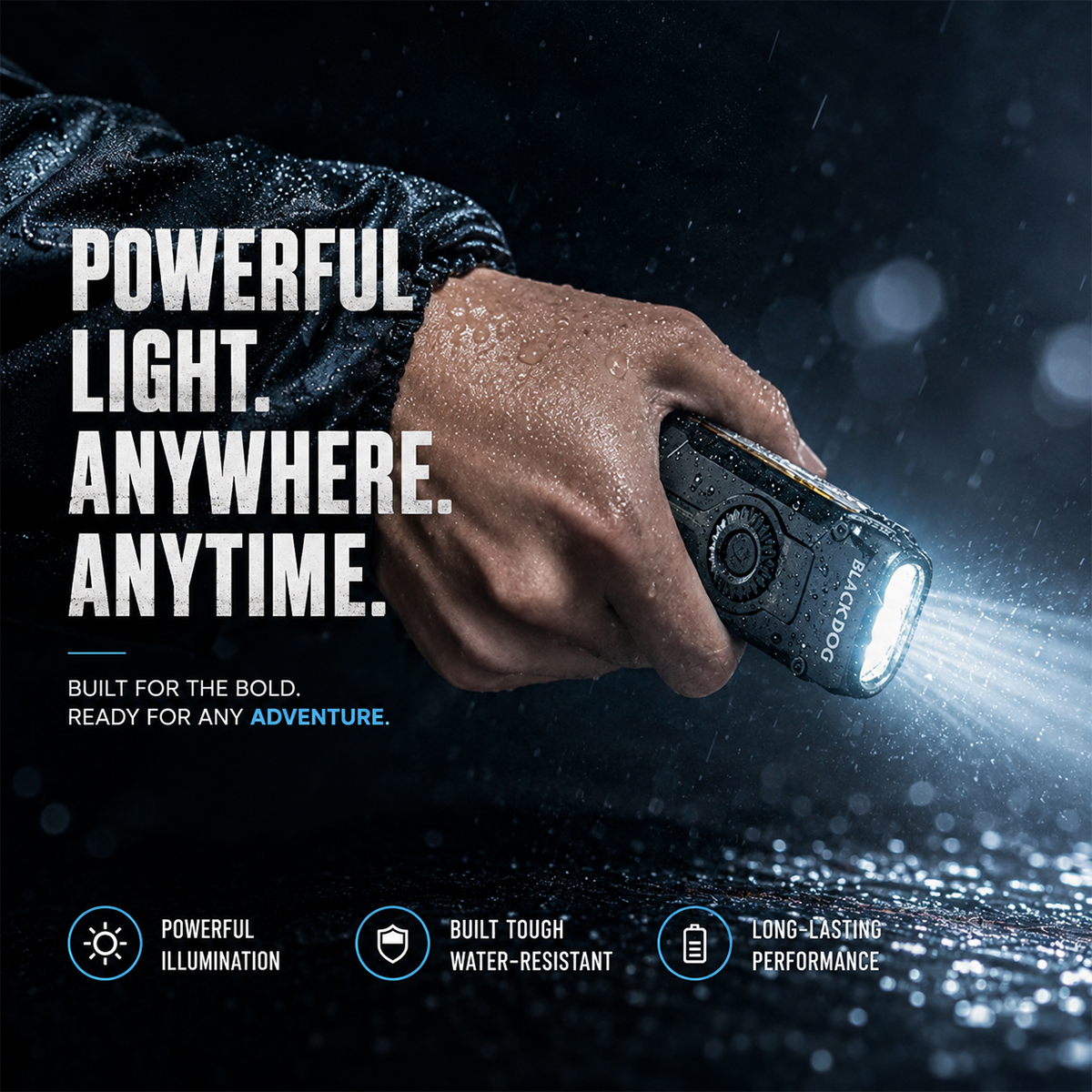 🔦Black Dog Night Blade R2 EDC Tactical Flashlight
