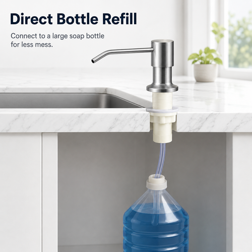 Kitchen Sink Soap Dispenser — Suitable for Kitchens and Bathrooms; No Need for Frequent Refills