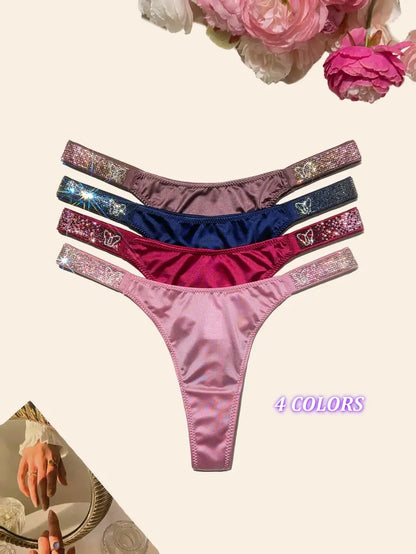 4-Pack Ombré Rhinestone Thongs