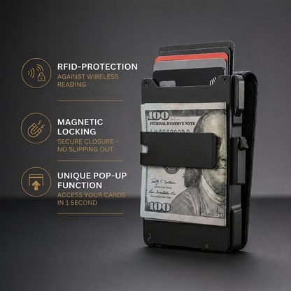 RFID Blocking Pop-Up Aluminum Wallet | Slim Tactical Card Holder
