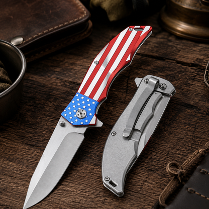 USA American Flag Patriotic Pocket Knife