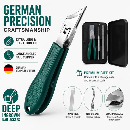 3-Piece Wide-Mouth Splash-Proof Angled Nail Clippers