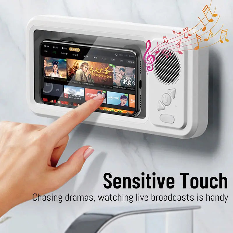 🎶Waterproof Shower Phone Holder with Bluetooth Speaker | ✨360° Rotating Case
