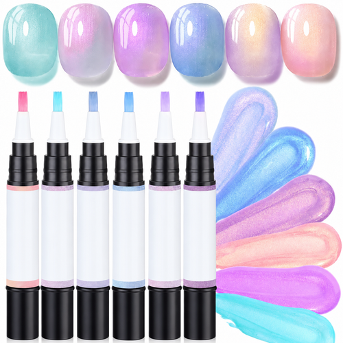✨ Gel Nail Polish Pen: Beginner-friendly and easy to carry on the go; delivers a brilliant, glossy finish with up to 14 days of long-lasting wear.
