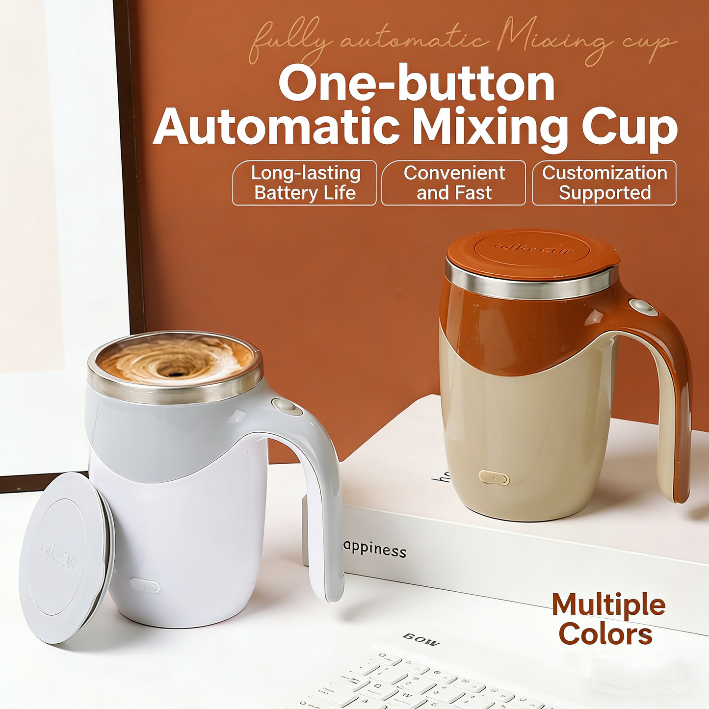 🎁 Best Gift Pick — Self-Stirring Mug✨ Your Perfect Drink, Perfectly Mixed ☕