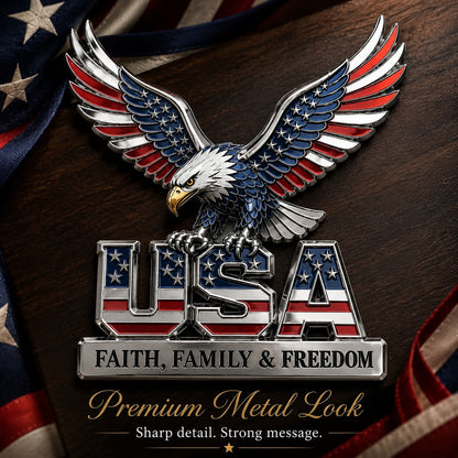 🎉250th Anniversary 49% OFF - ★USA Faith, Family & Freedom★ Metal Emblem
