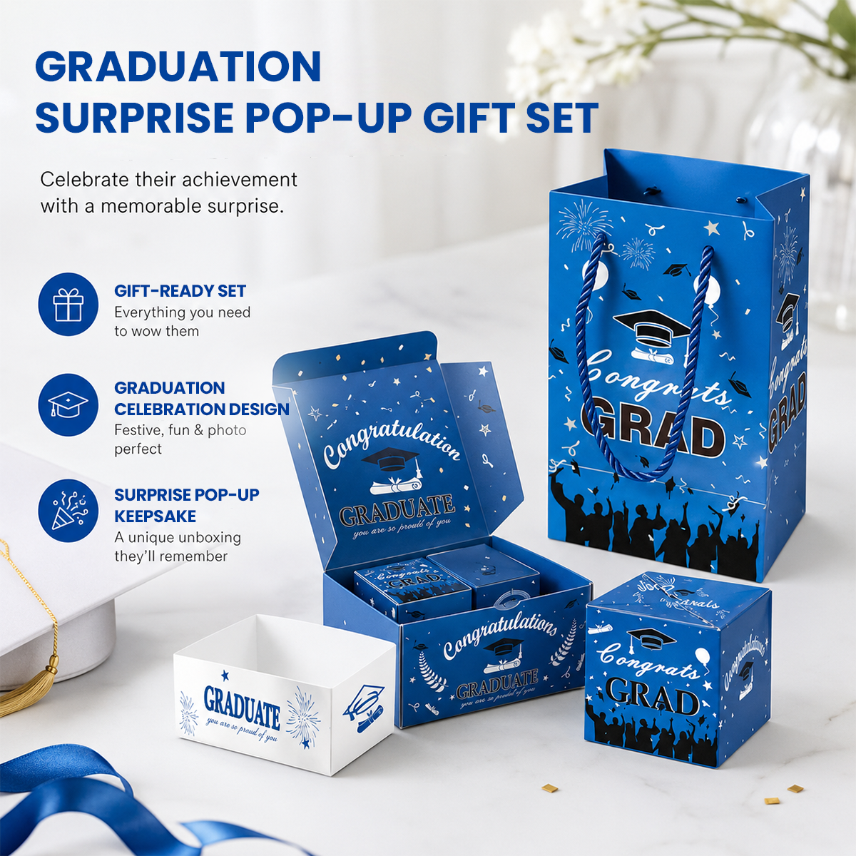 🔥2026 Graduation Surprise Pop-Up Gift Box - Creative Folding Bounce Envelope Box