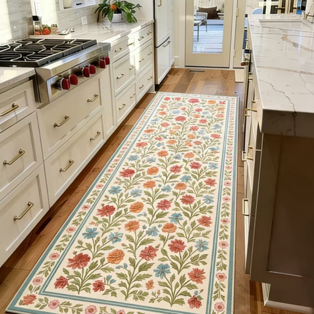Vintage Floral Washable Runner Rug