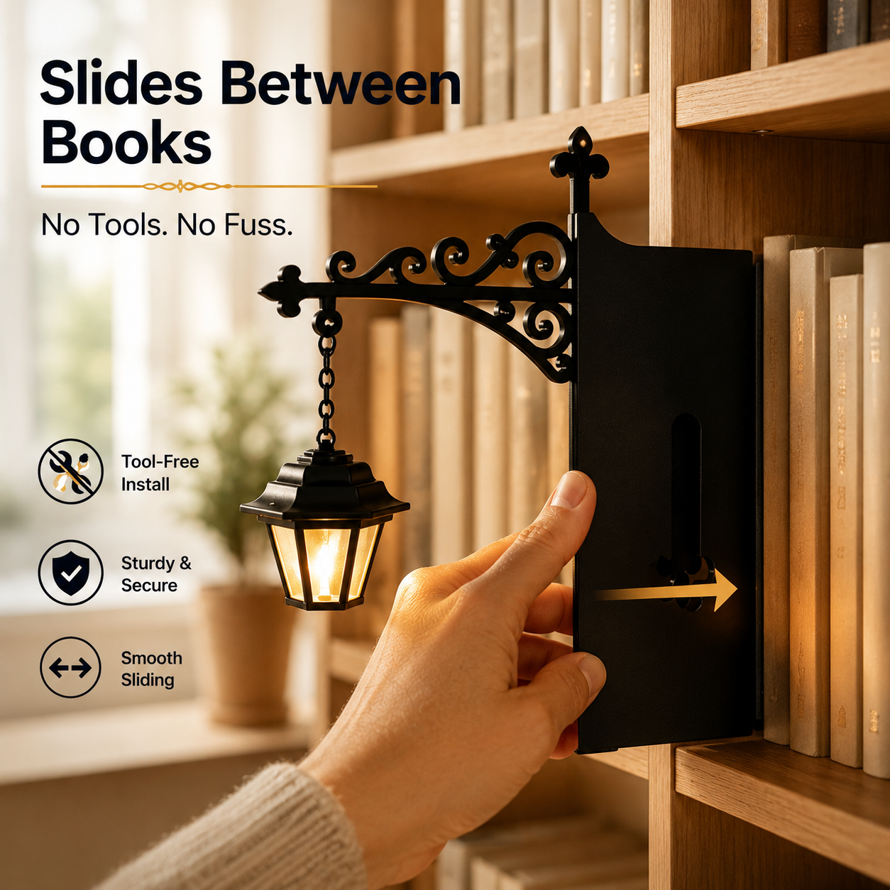 🔥 50% OFF TODAY | Vintage LED Library Lantern 📚 Cozy Bookshelf Light & Gift For Book Lovers