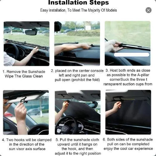 EURVET 2026 Car Windshield Sun Shade - Adjustable Auto Retractable UV & Heat Protection Easy to Use Universal Fit for Car Camping Outdoor Daily Parking Cool Reflective Sun Blocker windshieldcover