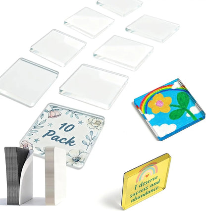 🔥Hot Sales 50% OFF🎁Clear Acrylic DIY Fridge Magnet Set with Adhesive Backing – Square Magnetic Photo Frames with Stunning 3D Effect