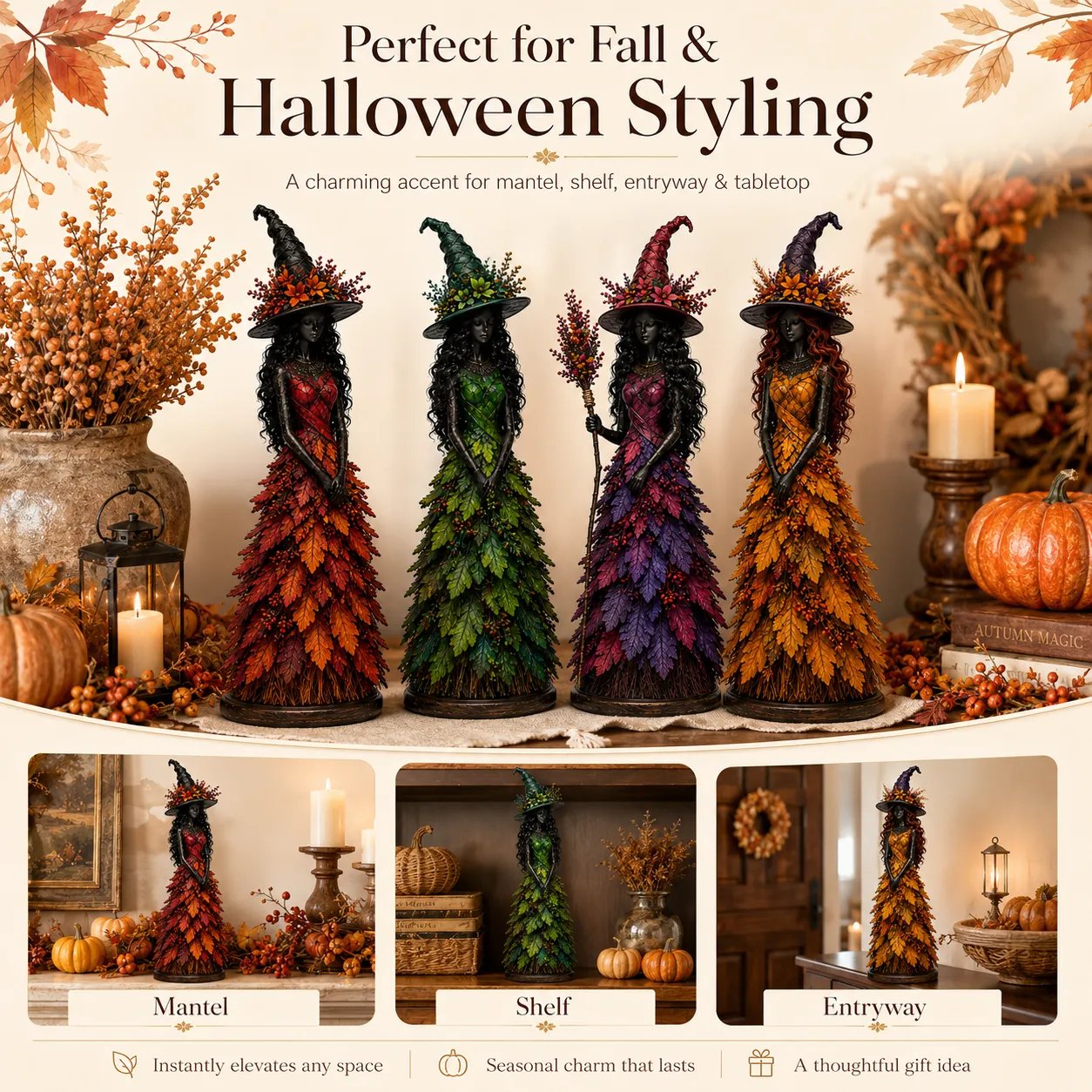 🔥🧙Enchanted Autumn Witch Figurine (✨2026 Limited Edition)