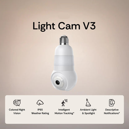 Light Bulb Security Cam - 2K WiFi Indoor/Outdoor