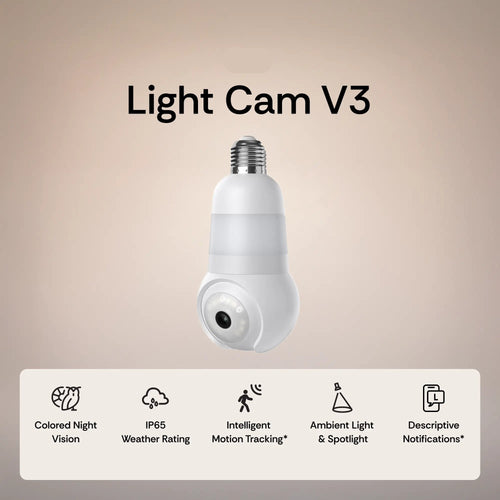 Light Bulb Security Cam - 2K WiFi Indoor/Outdoor
