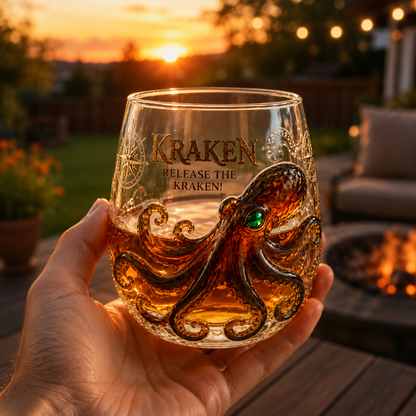 Last Day Promo: 49% OFF🐙 Kraken Octopus Sculpted Glass Tumbler