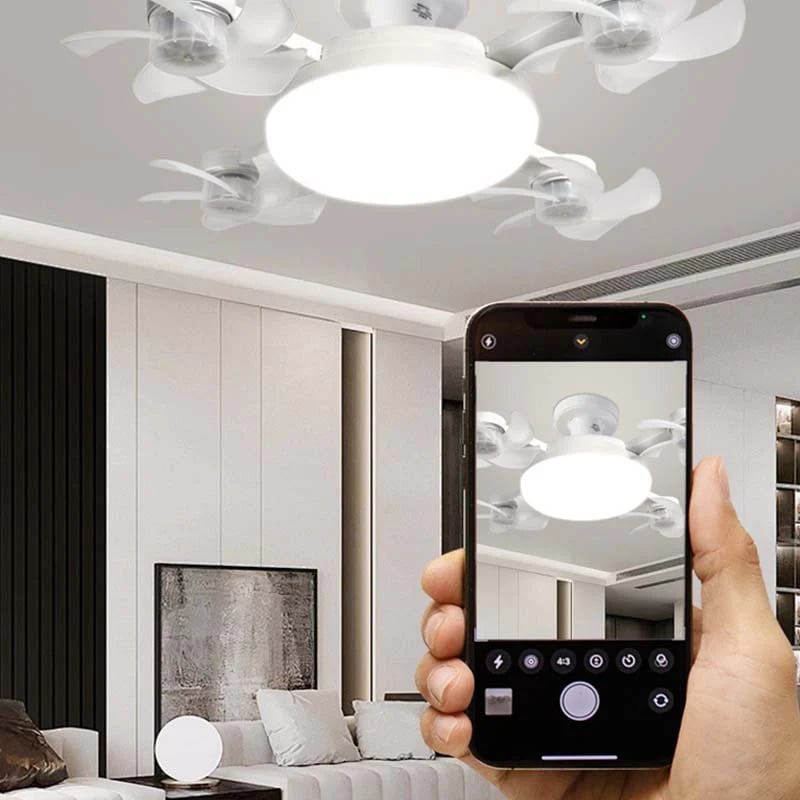 ❄️50% OFF TODAY💡 2-in-1 Ceiling Fan Light 🔧No Wiring • No Tools • Just Screw It In