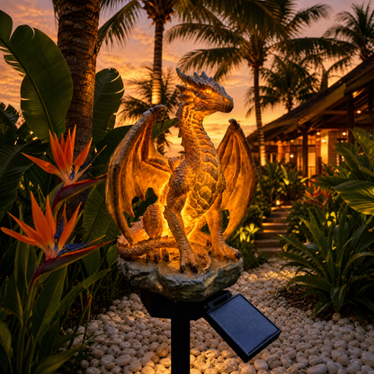 🐉 Dragon Solar Garden Light – Golden Ember LED Outdoor Garden Decor