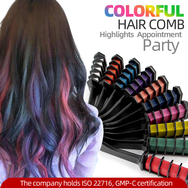 🌈HOT SALE 50% OFF – 10 Color Hair Chalk Comb Set | Instant Rainbow Hair Without Damage